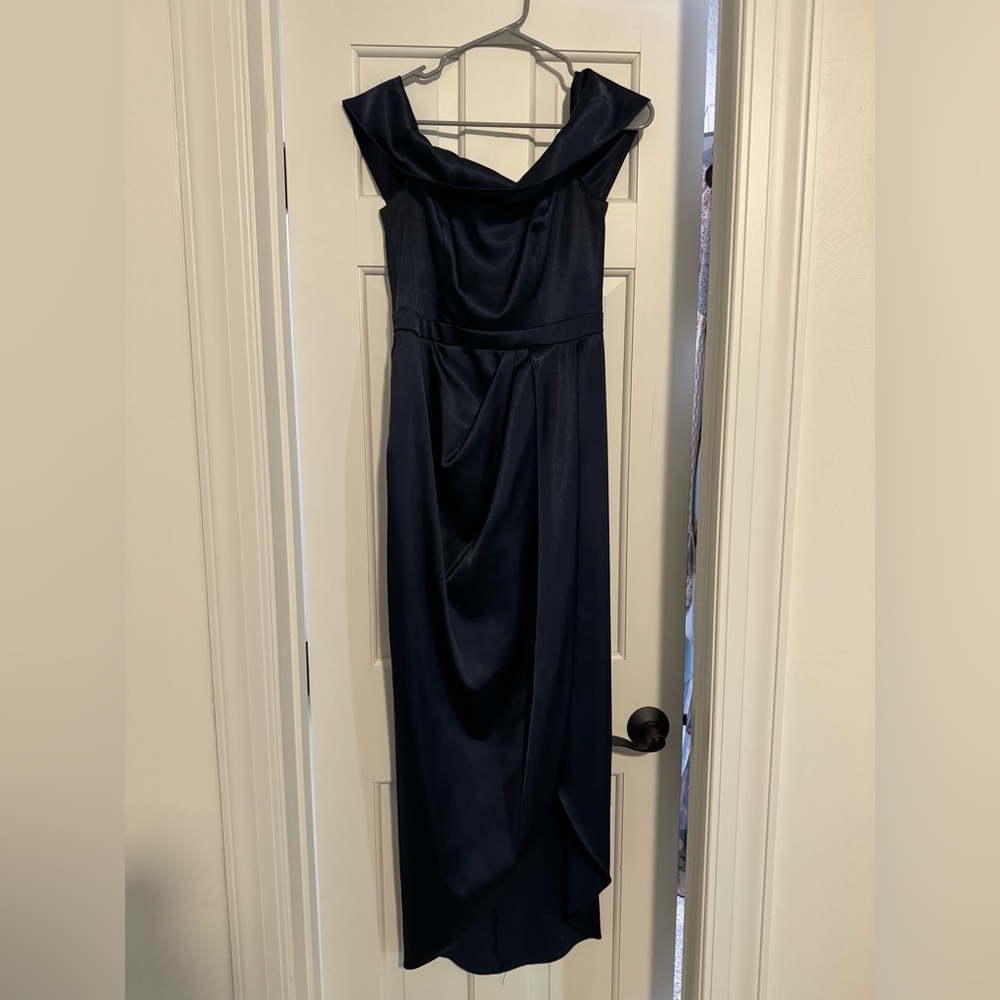 Silky long blue dress